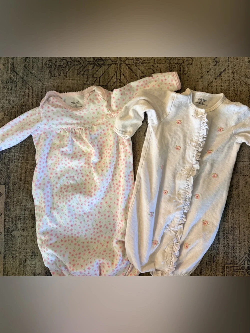 Bundle Of Baby Girls' Sleepwear Footed Sleepers And 2 Nightgowns